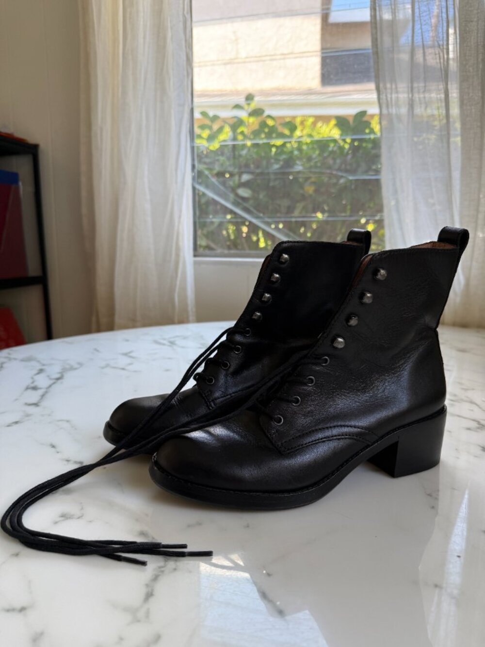Madewell Patti Lace-up Black Boot Size 7.5